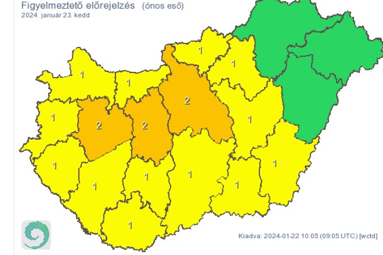 Ónos esőre figyelmeztet a meteorológiai szolgálat